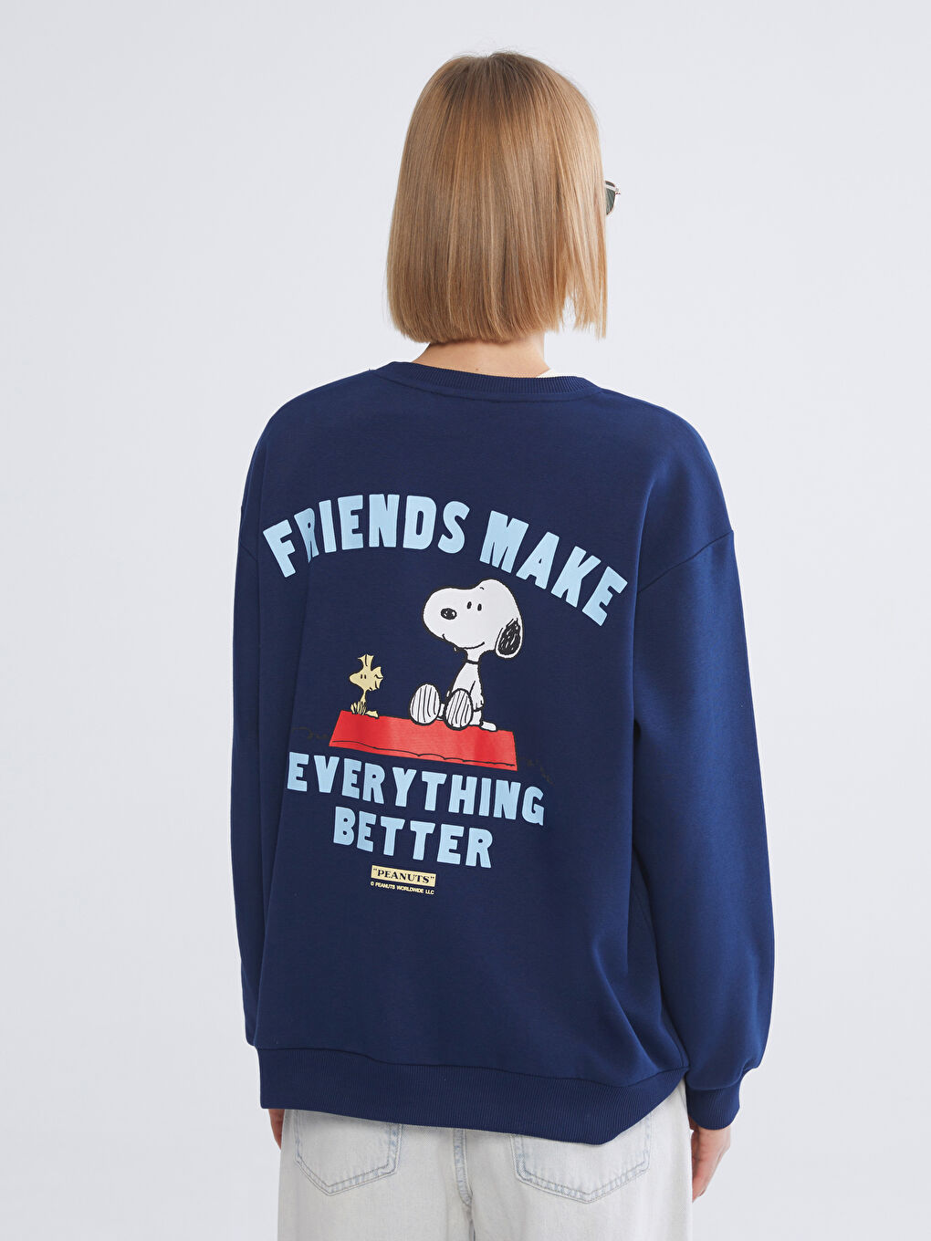 Snoopy Printed Oversize Women's Thick Sweatshirt-3