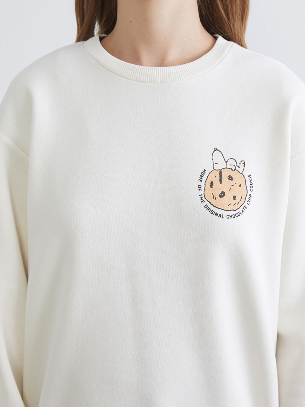 Snoopy Printed Oversize Women's Thick Sweatshirt-2