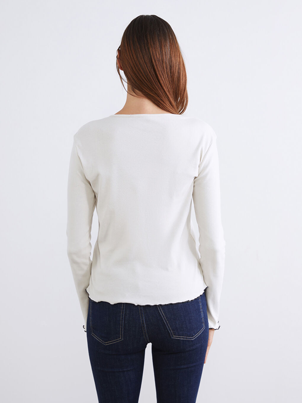 Bej Bisiklet Yaka Kadın Body 2'li-6