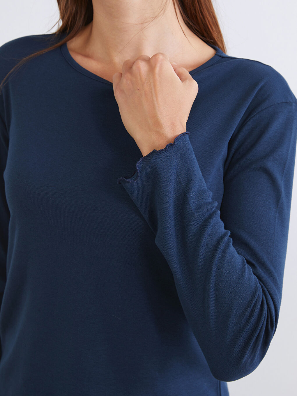 Beyaz Bisiklet Yaka Kadın Body 2'li-4