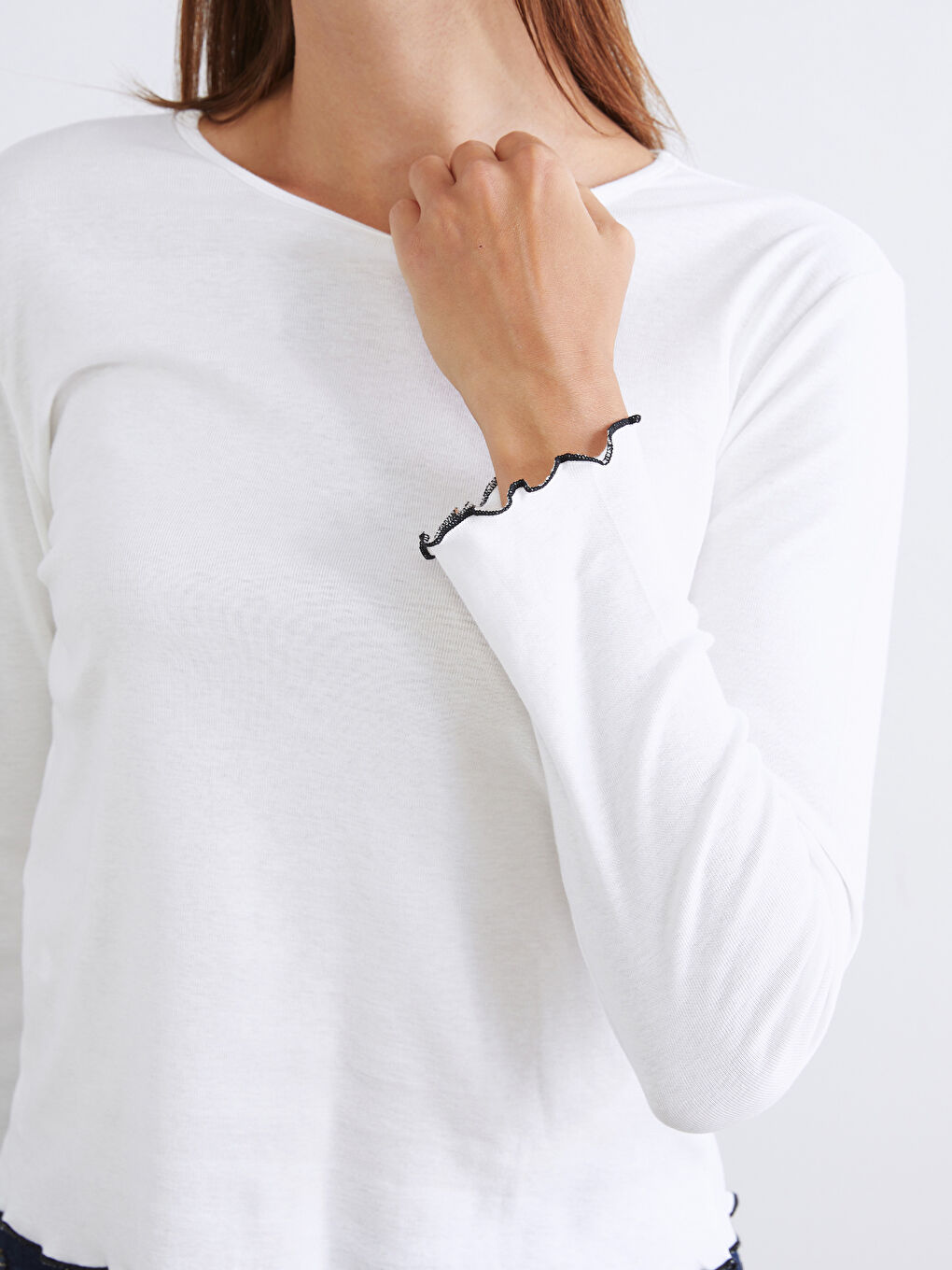 Siyah Bisiklet Yaka Kadın Body 2'li-4