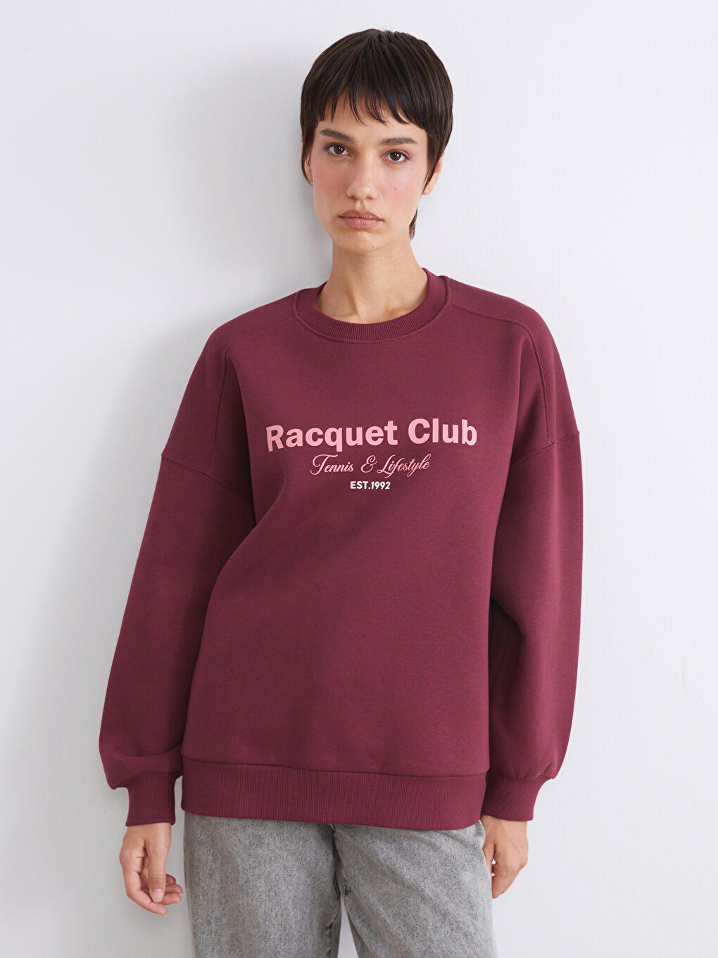 Printed Oversize Women's Thick Sweatshirt