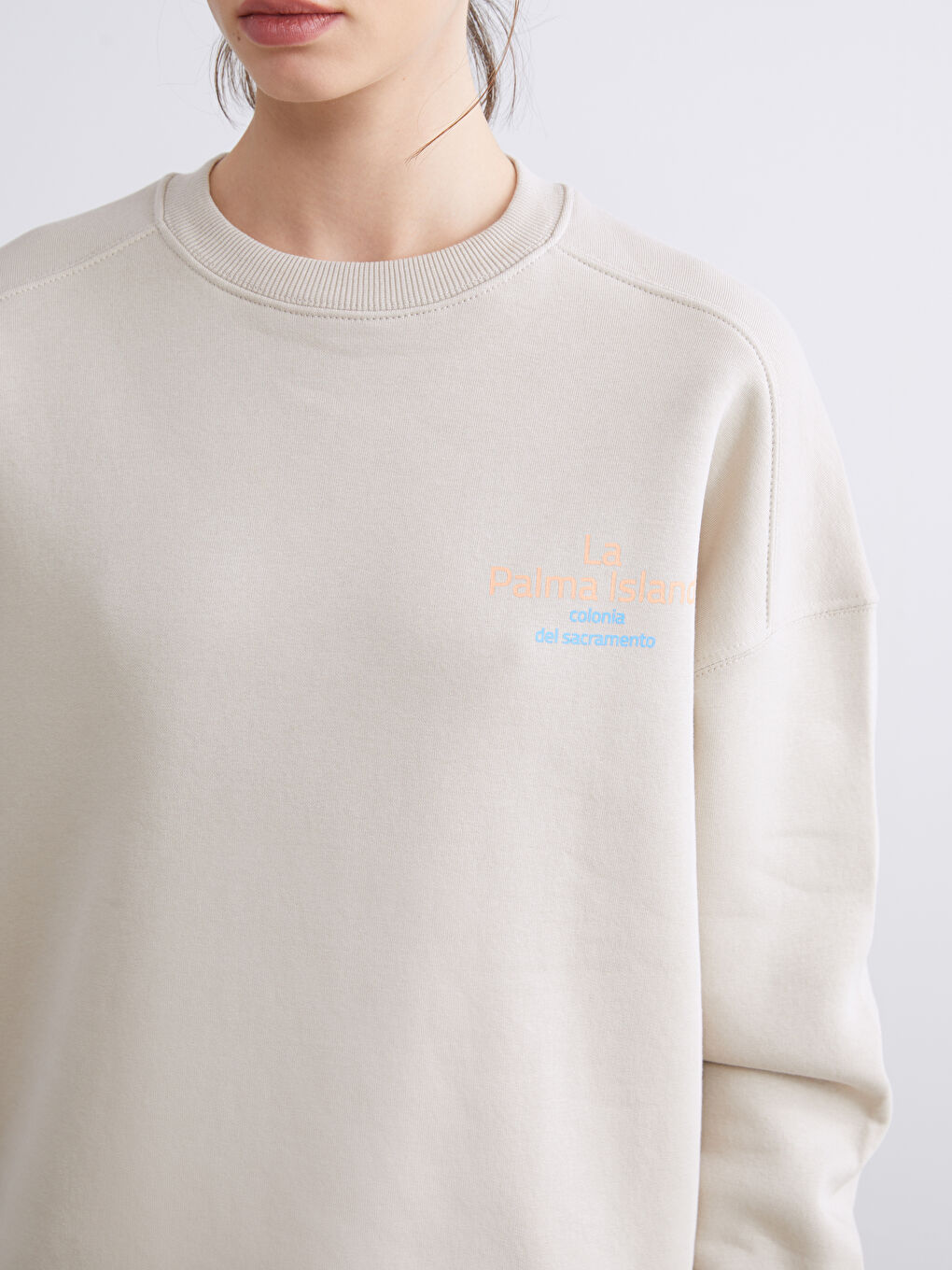 Printed Oversize Women's Thick Sweatshirt-2