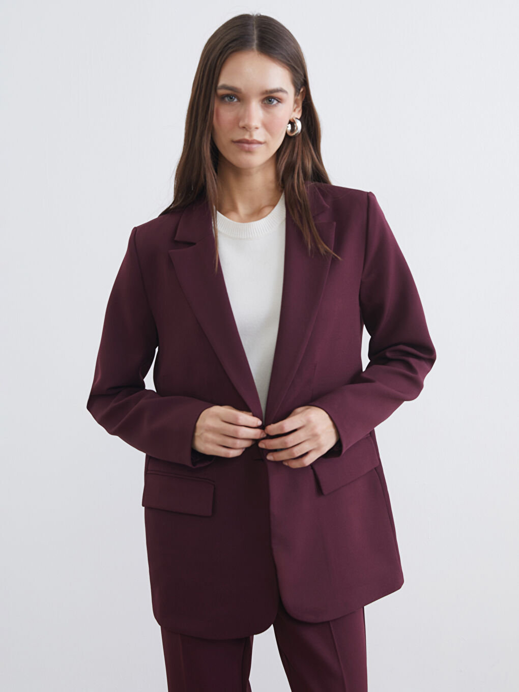 Crepe Women's Blazer Jacket-1