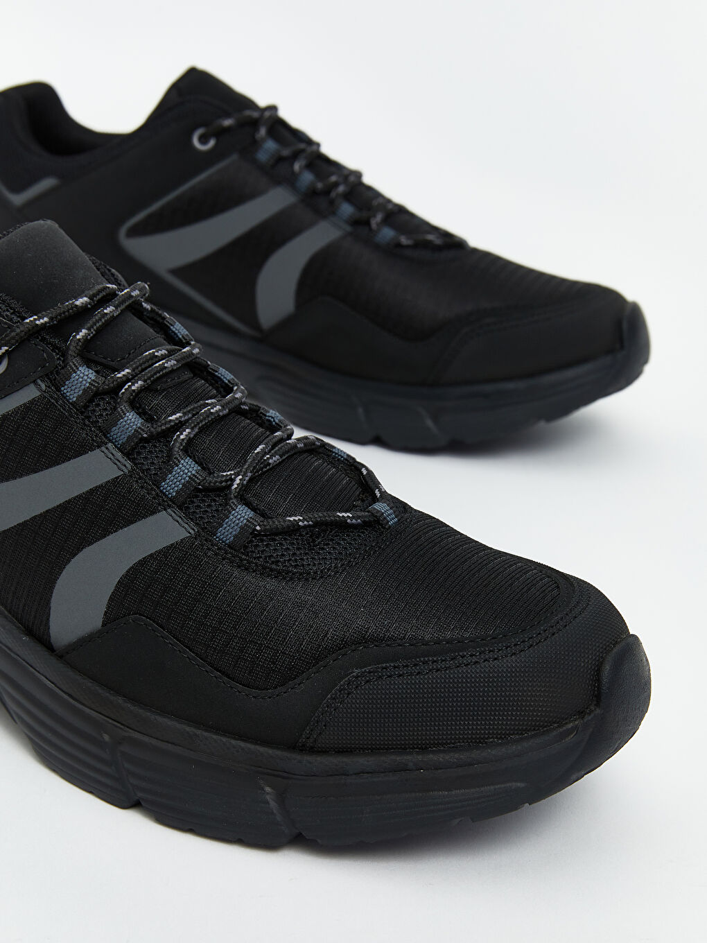 Siyah Bağcıklı Erkek Trekking Spor Ayakkabı-2