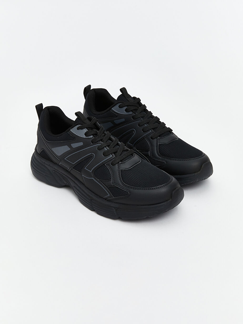 Siyah Bağcıklı Erkek Trekking Spor Ayakkabı