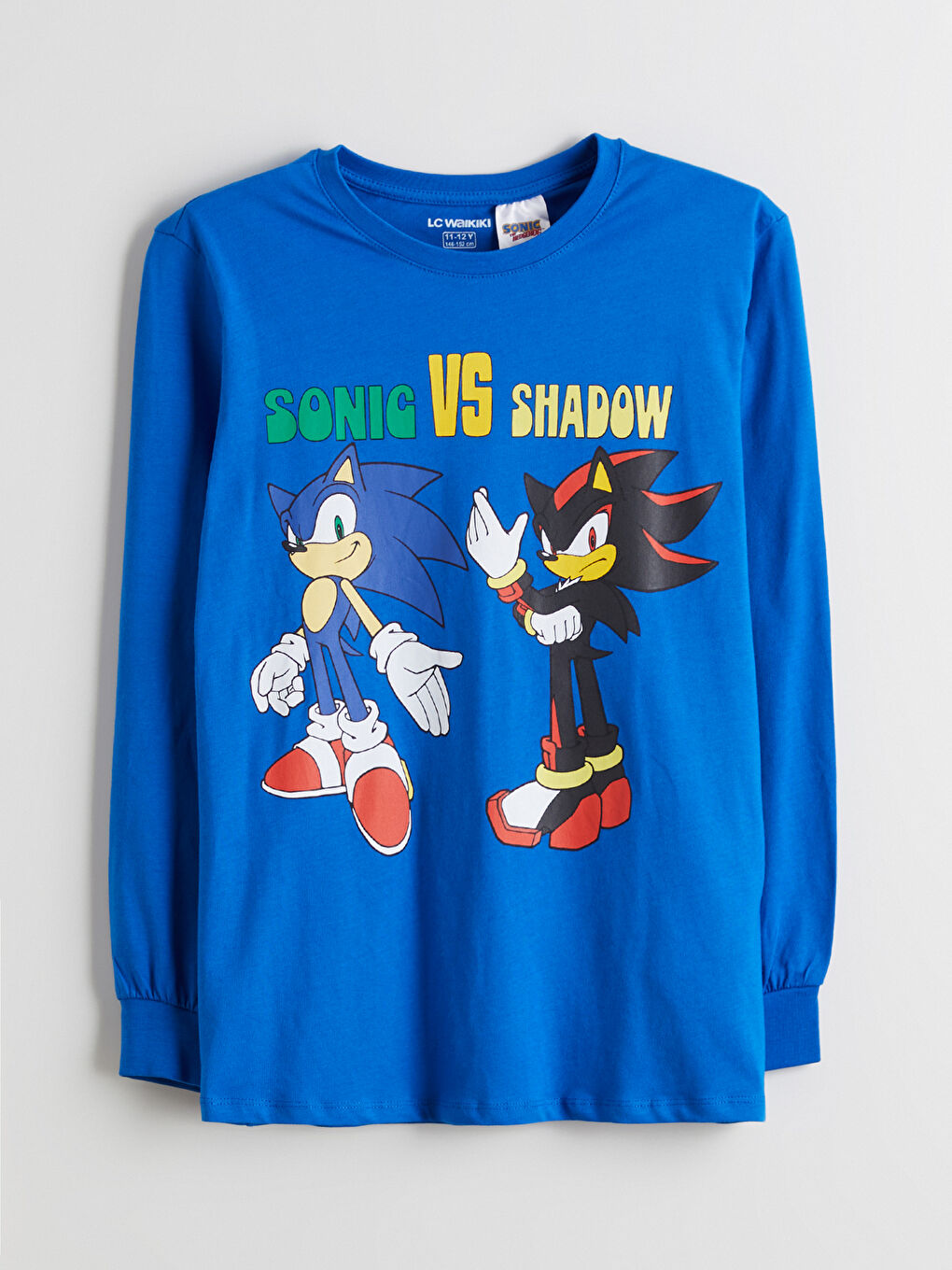 Mavi Bisiklet Yaka Sonic Baskılı Erkek Çocuk Pijama Takımı-1