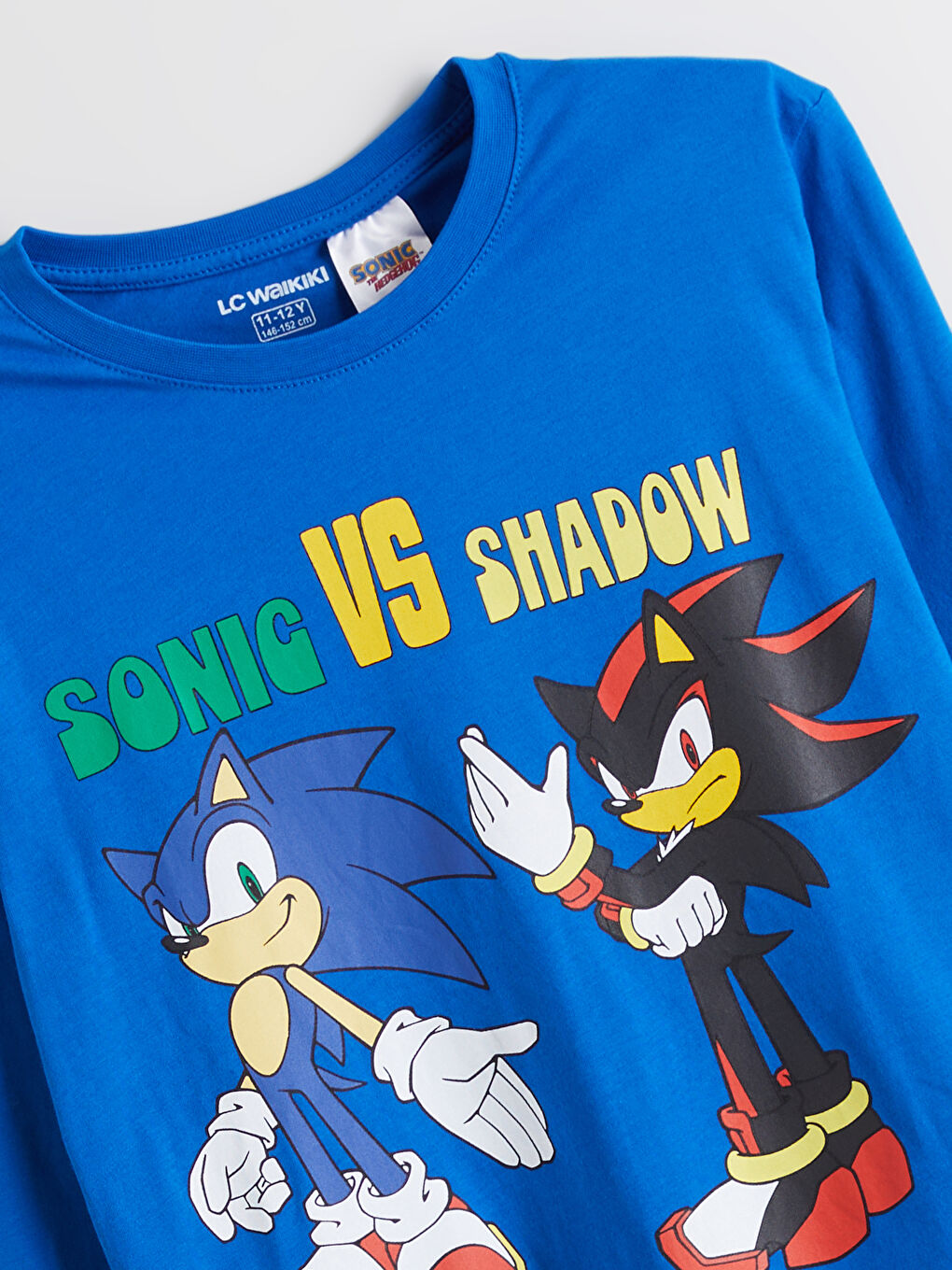 Mavi Bisiklet Yaka Sonic Baskılı Erkek Çocuk Pijama Takımı-2