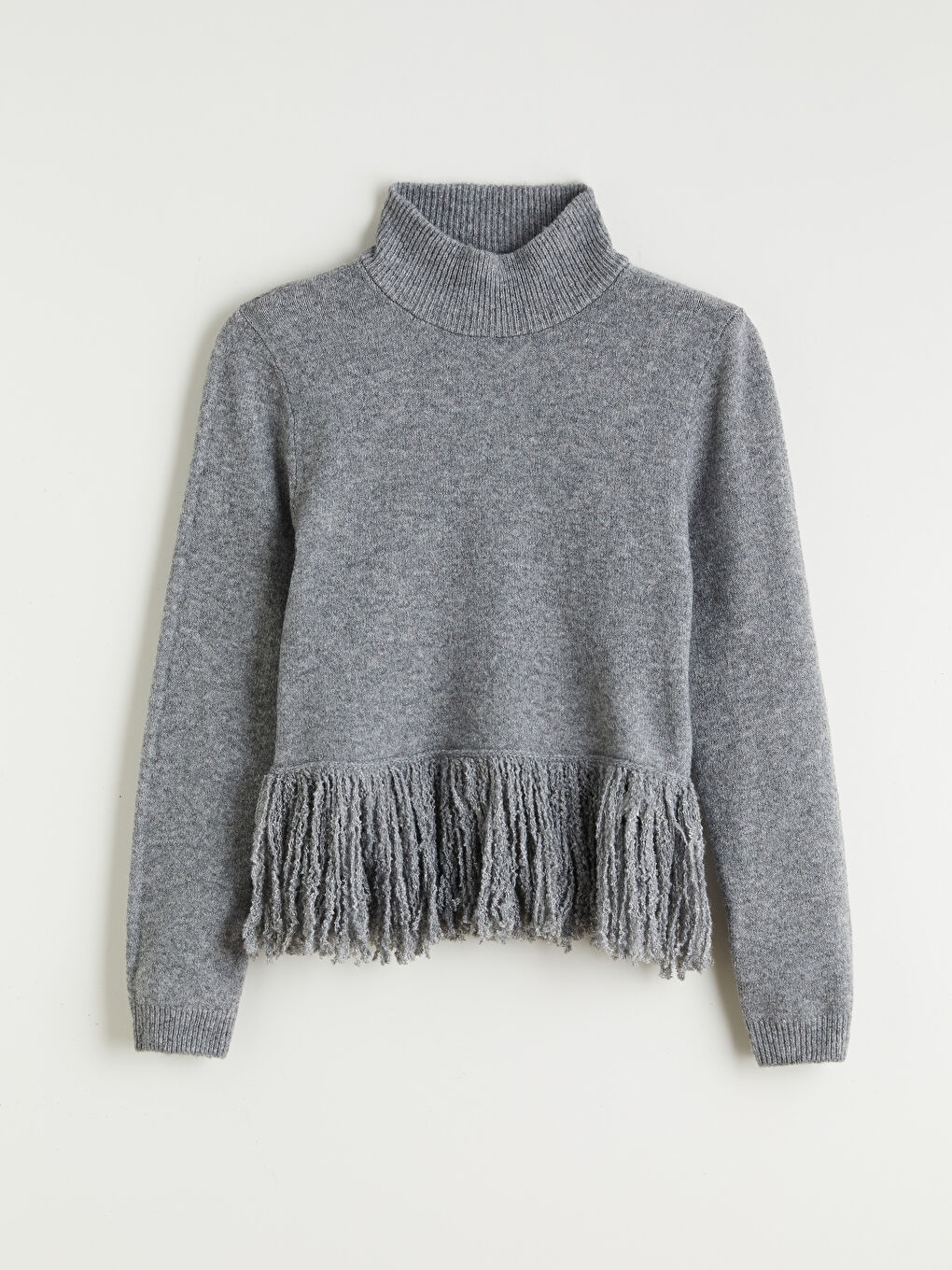 كنزة صوفية انثراسايت / رمادي داكن امرأة-4