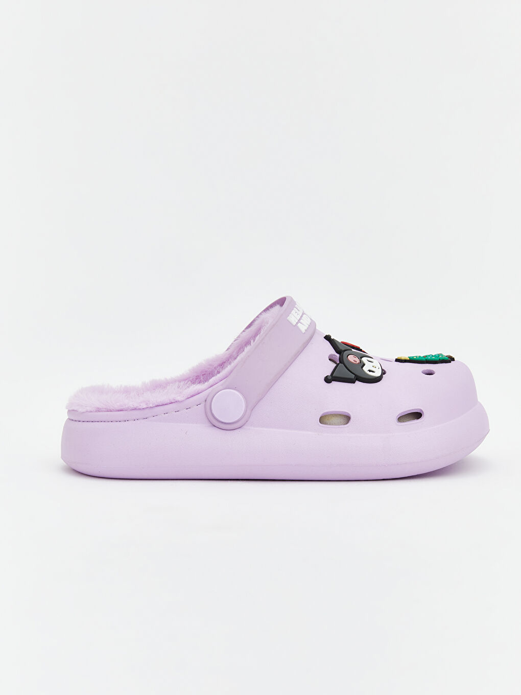 Lila Kuromi baskılı Kız Bebek Ev Terliği-1