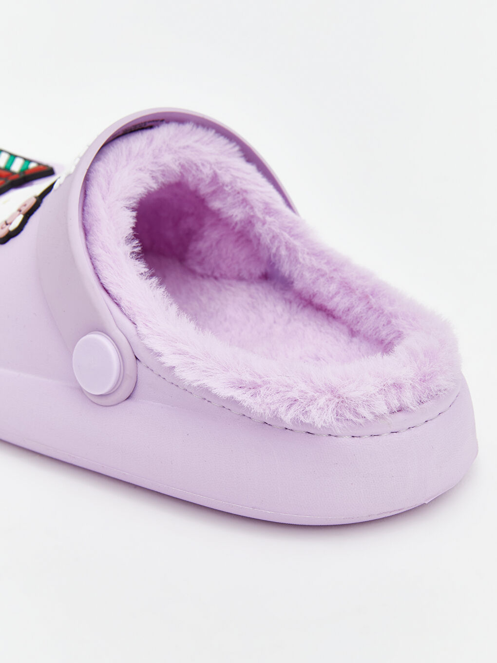 Lila Kuromi baskılı Kız Bebek Ev Terliği-4