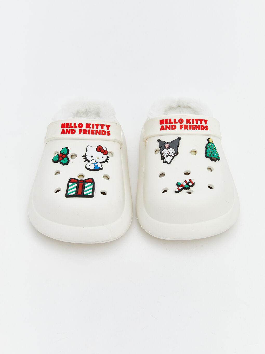 Ekru Hello Kitty Baskılı Kız Bebek Ev Terliği-2