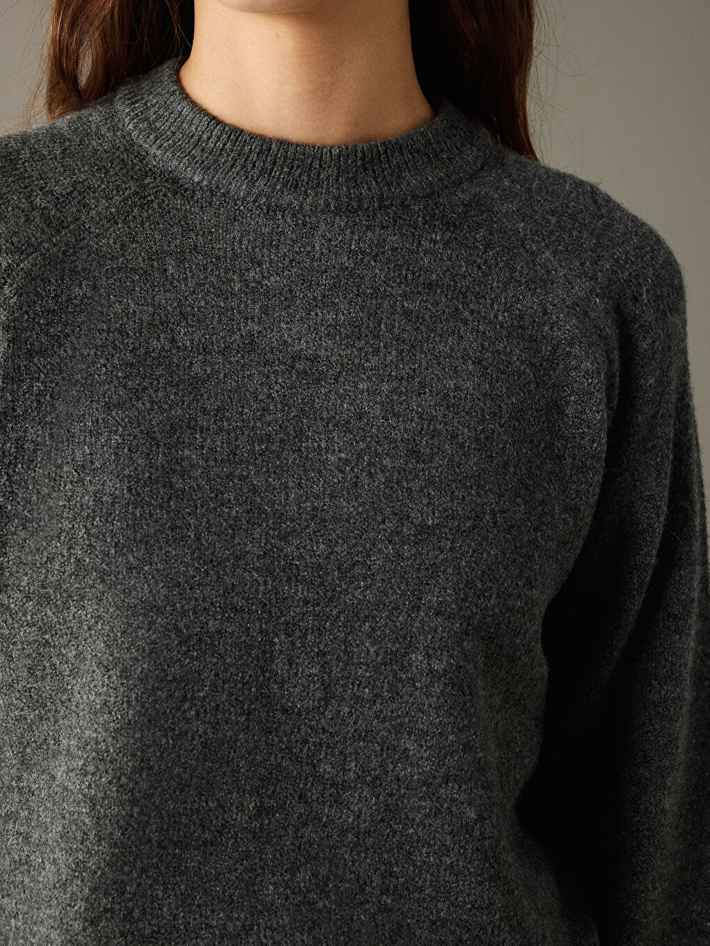 Pulover Tricotat pentru Femei, cu Guler Rotund-4