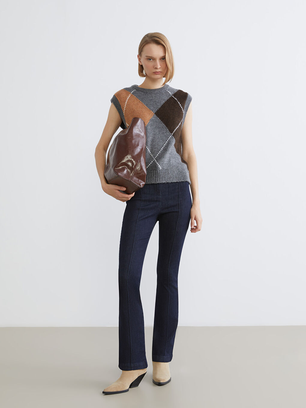 Woman GREY Sweater Vest-1