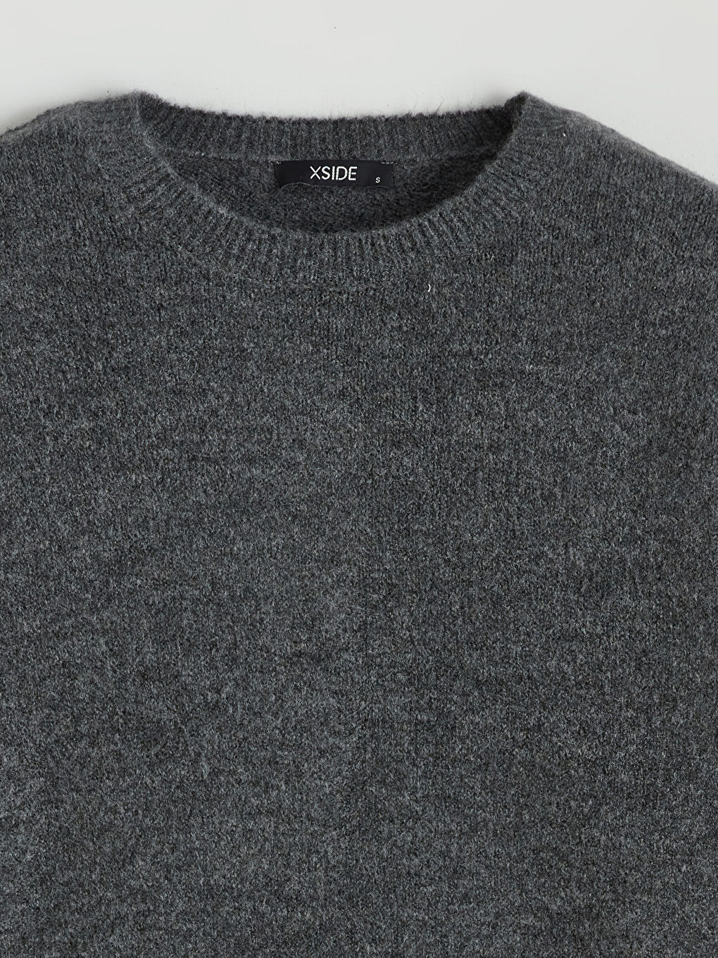 Antrasit Bisiklet Yaka Oversize Kadın Triko Kazak-5