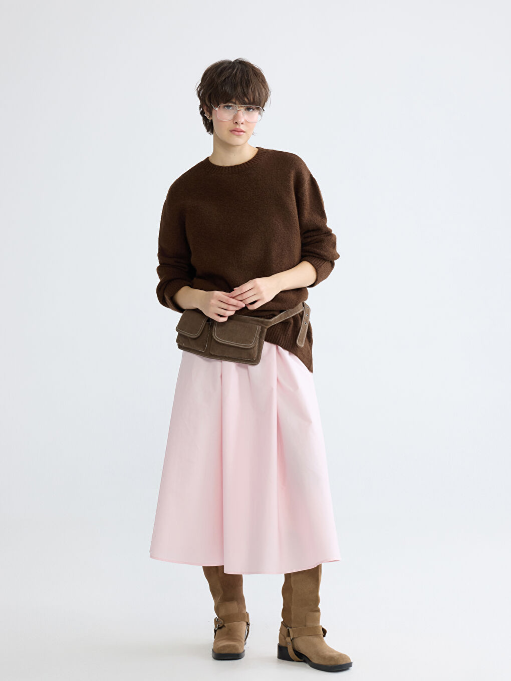 Crew Neck Oversize Women's Knitwear Sweater-1