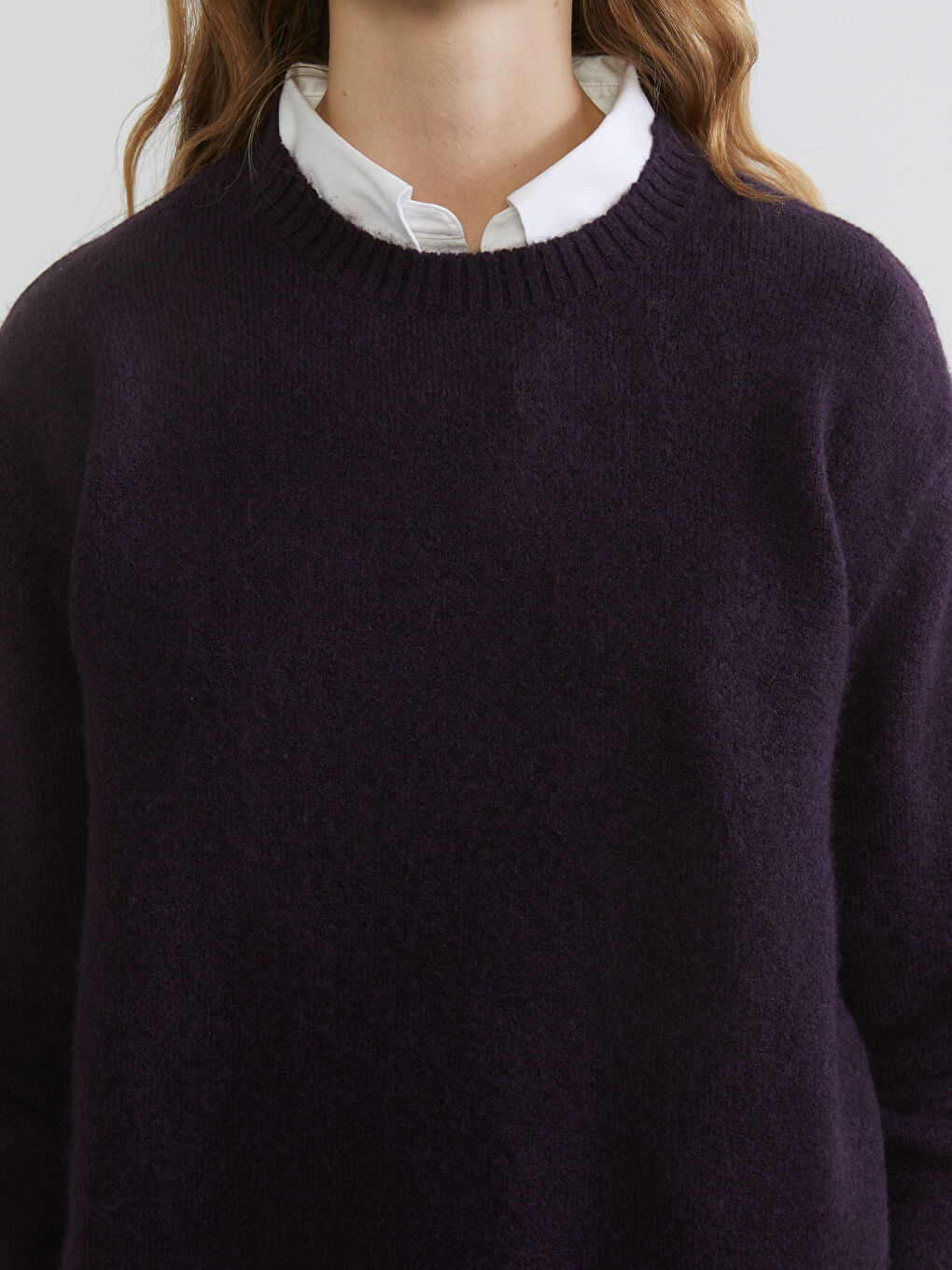 Crew Neck Oversize Women's Knitwear Sweater-2