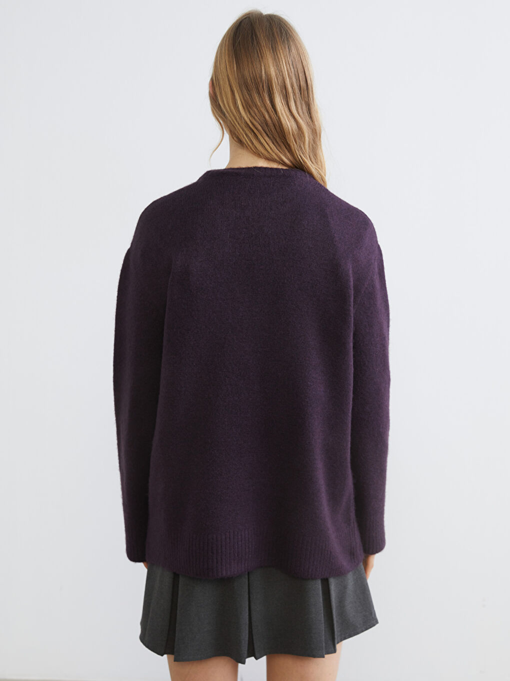 Crew Neck Oversize Women's Knitwear Sweater-3