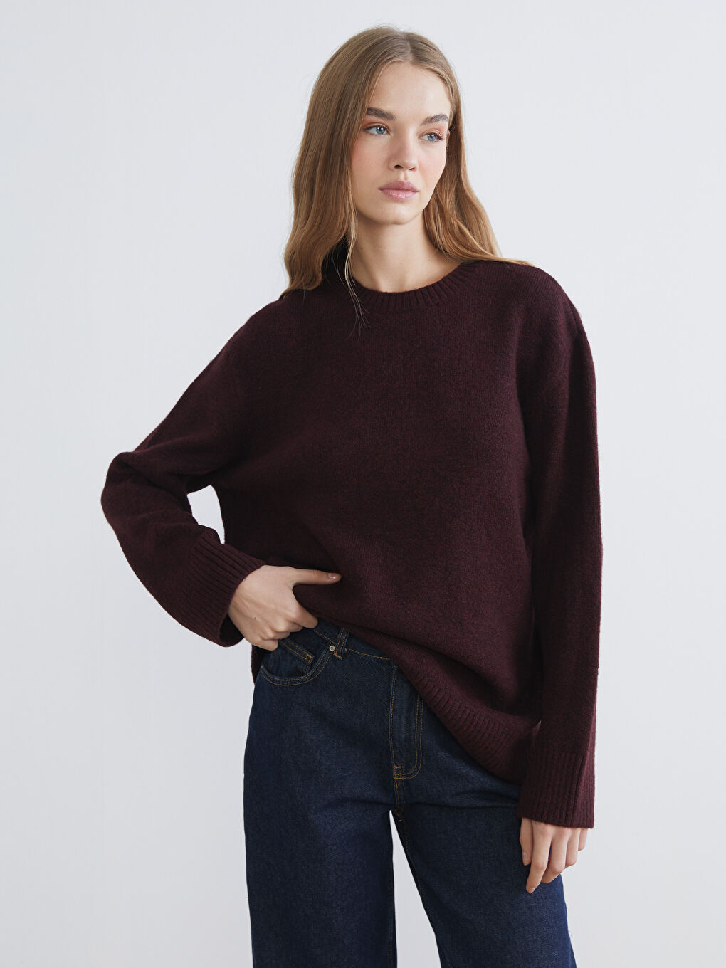 Žena BORDO Džemper 