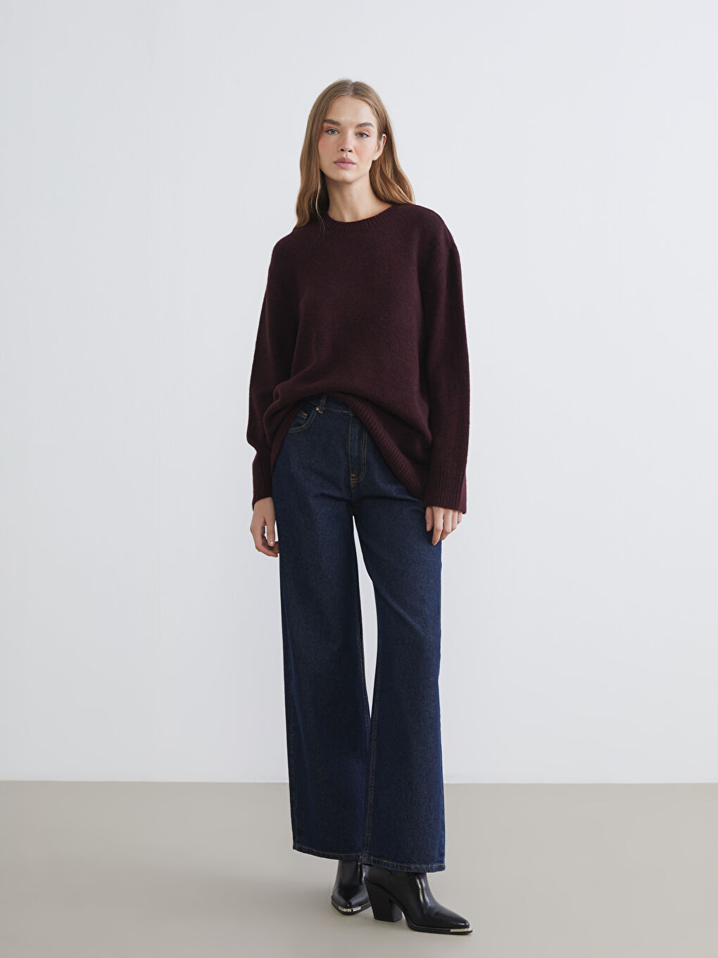 Žena BORDO Džemper -1