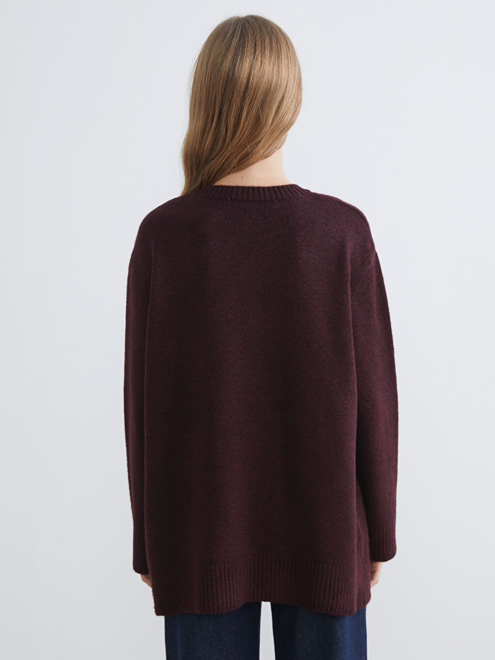 Žena BORDO Džemper -3