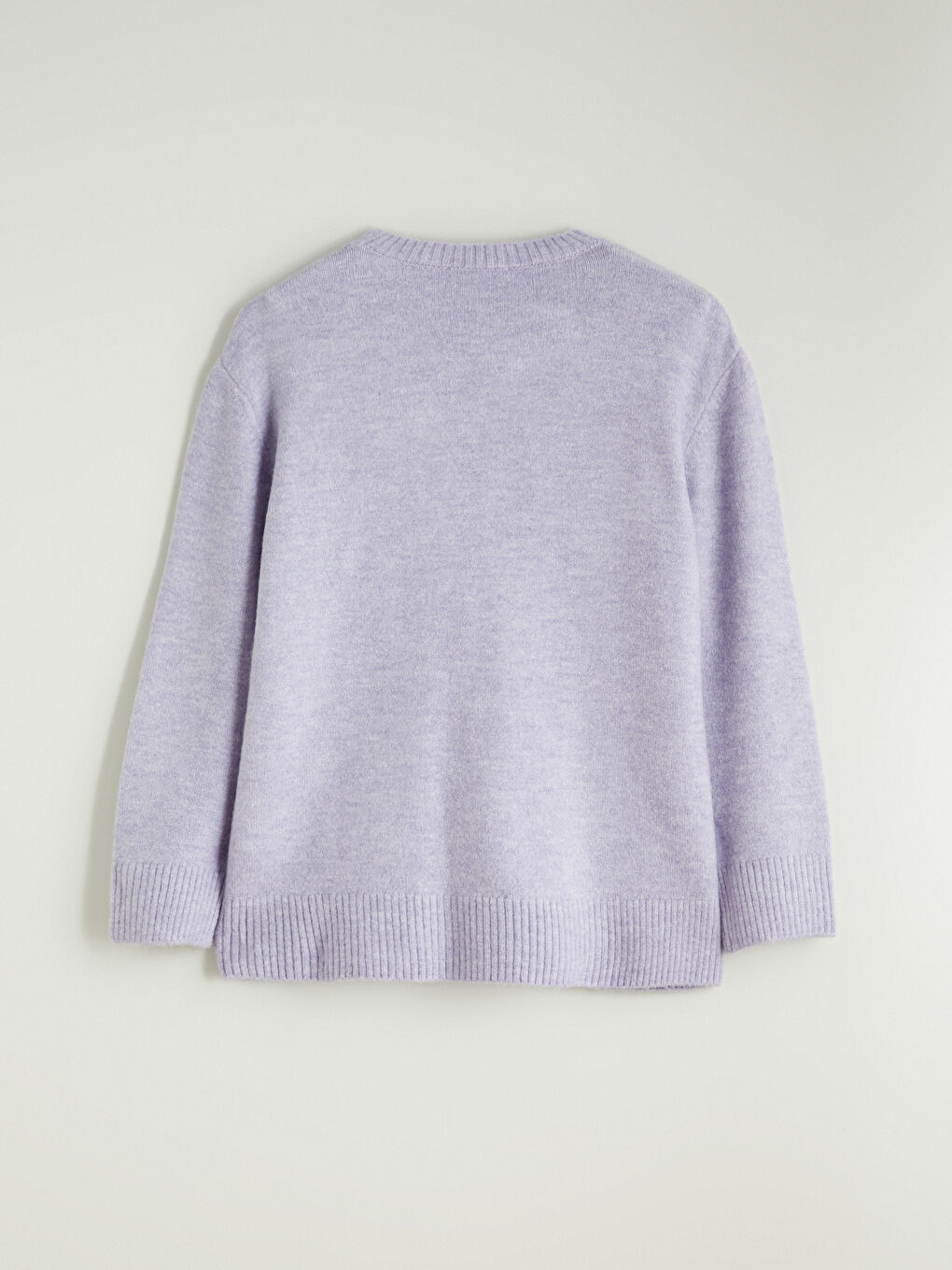 Lila Bisiklet Yaka Oversize Kadın Triko Kazak-5