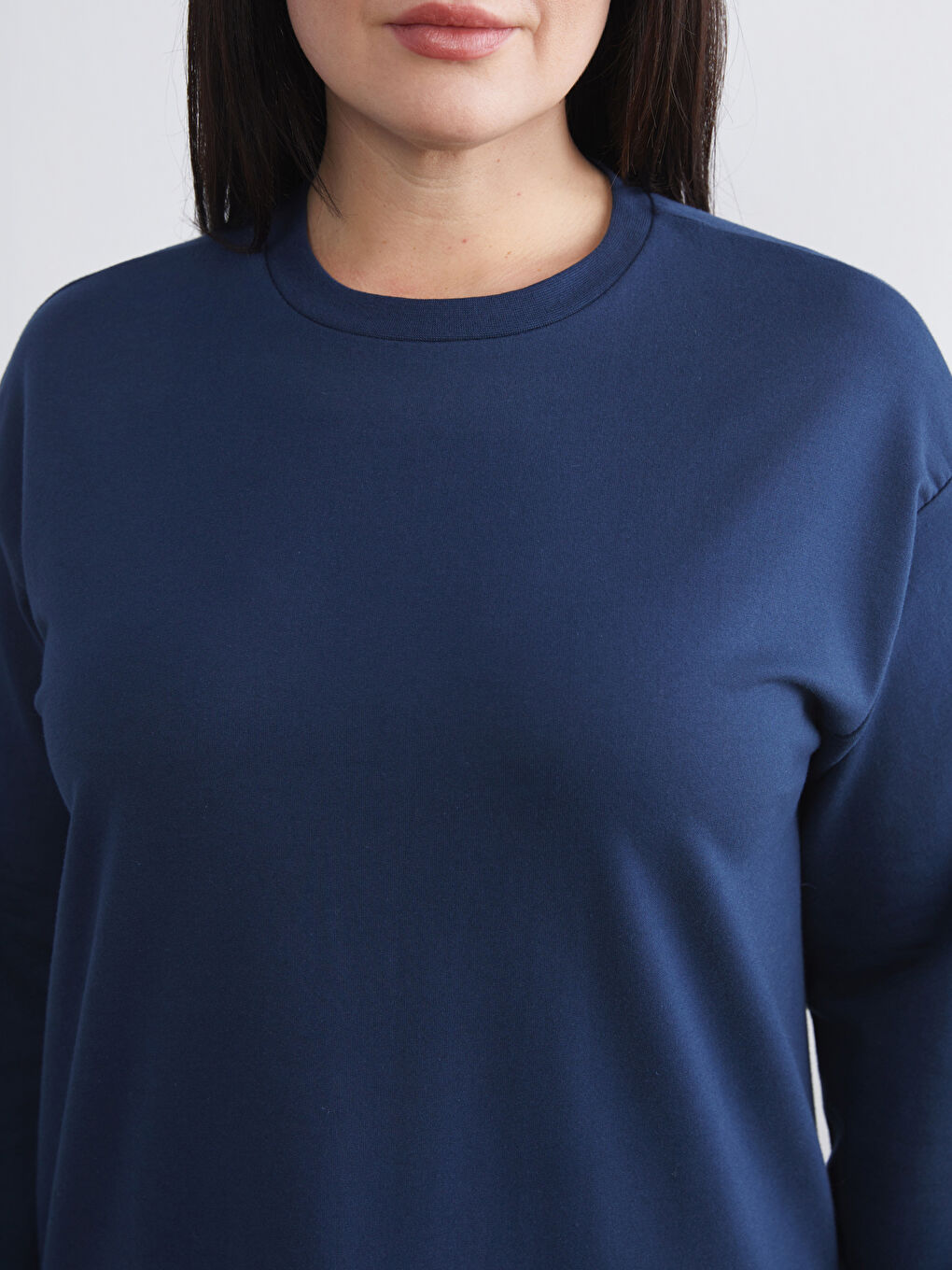 Lacivert Bisiklet Yaka Sweat Elbise-2