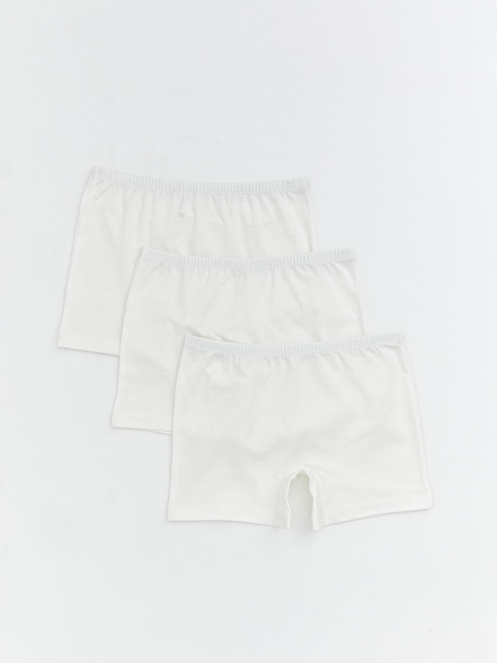 Ekru Beli Lastikli Kız Çocuk Boxer 3'lü
