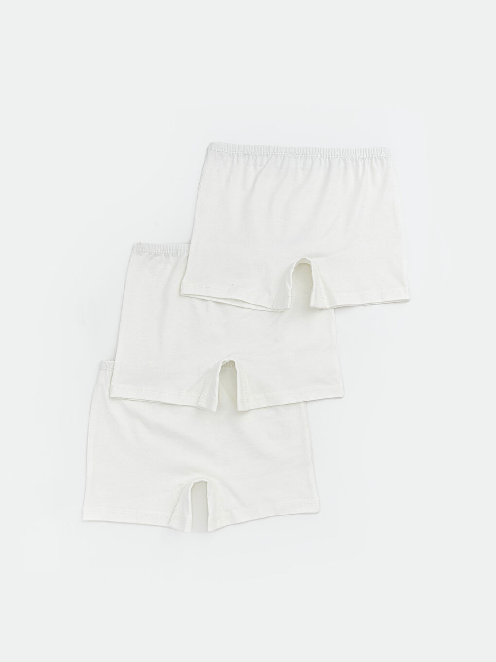 Ekru Beli Lastikli Kız Çocuk Boxer 3'lü-1