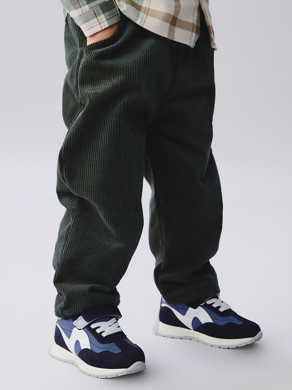 Lacivert Bağcık ve Cırt Cırtlı Erkek Bebek Spor Ayakkabı-1