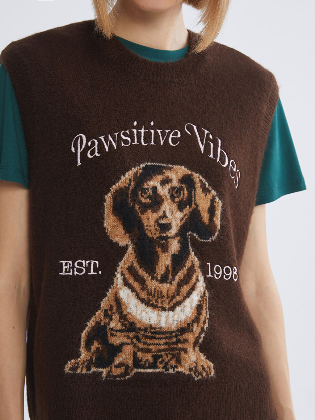 Woman BROWN Sweater Vest-2