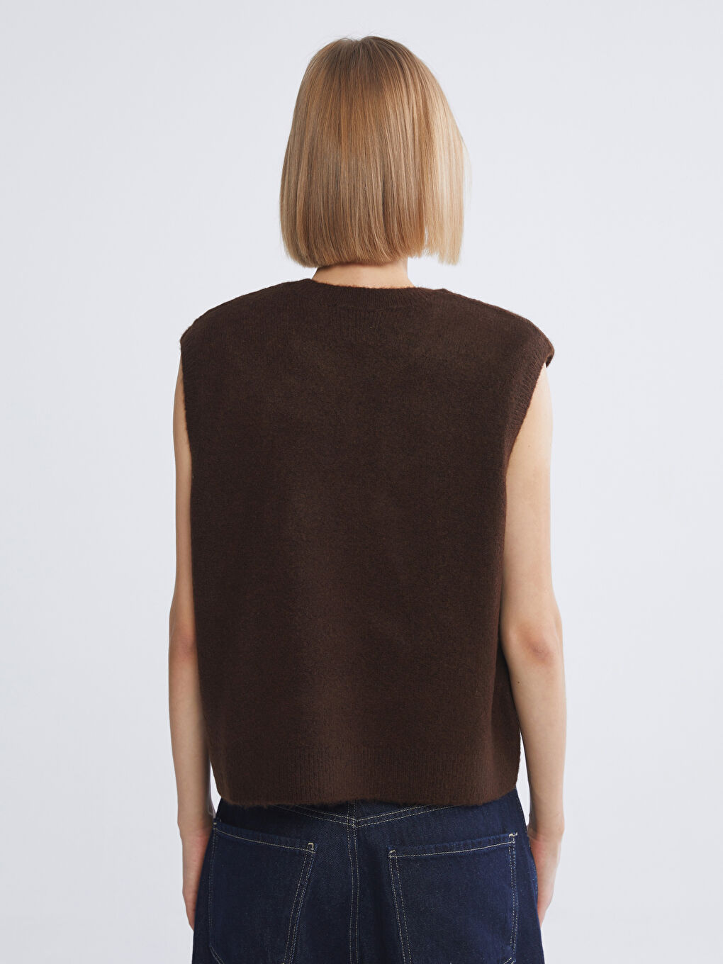 Woman BROWN Sweater Vest-3