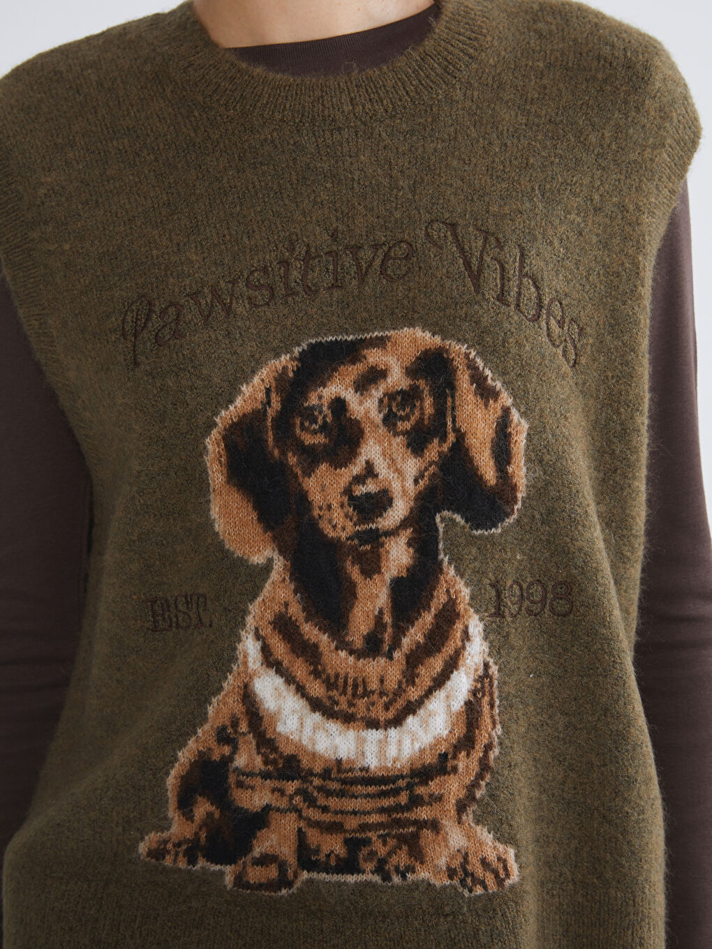 Woman KHAKI Sweater Vest-2