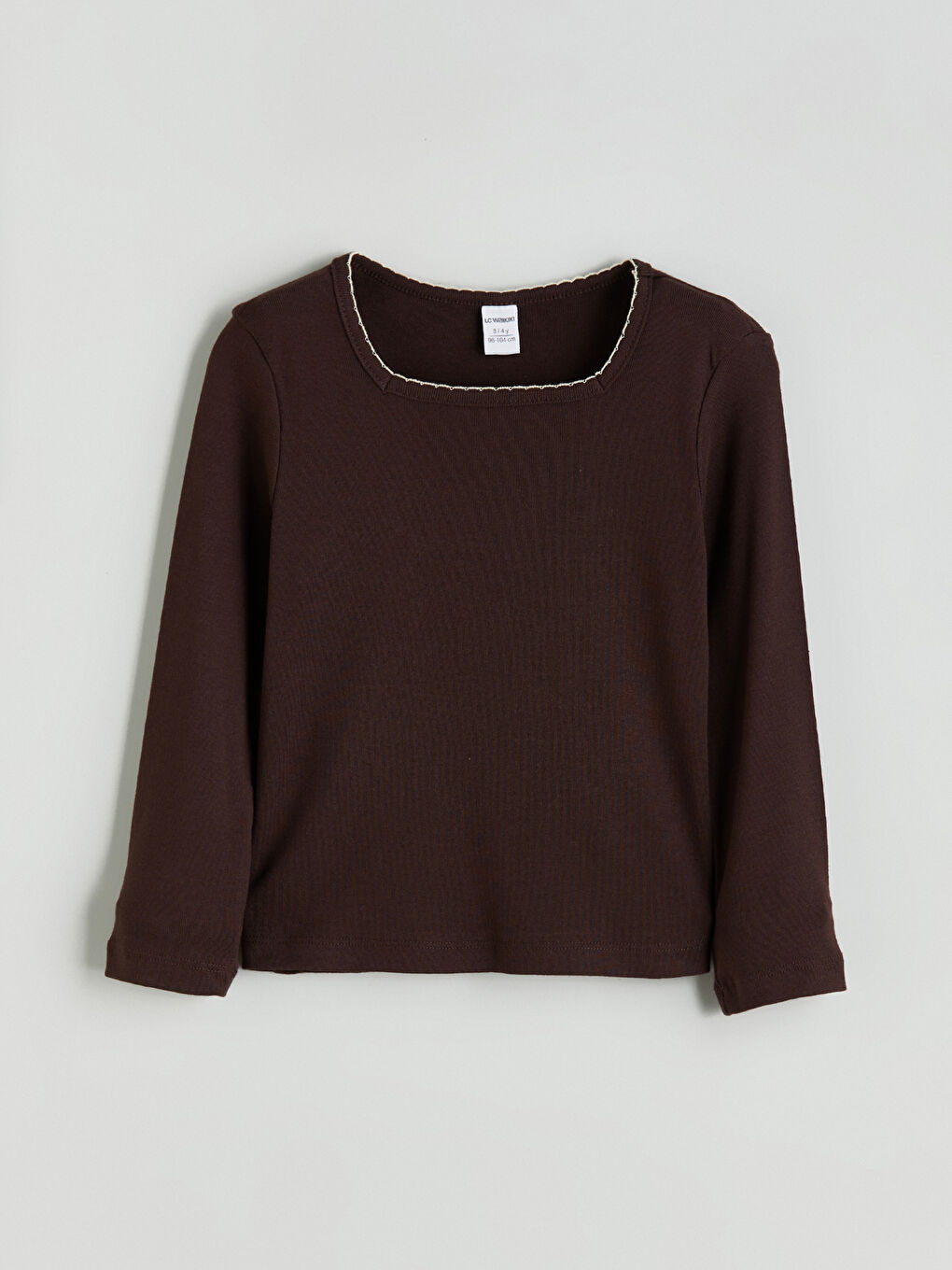 Kahverengi Bisiklet Yaka Kız Çocuk Bluz