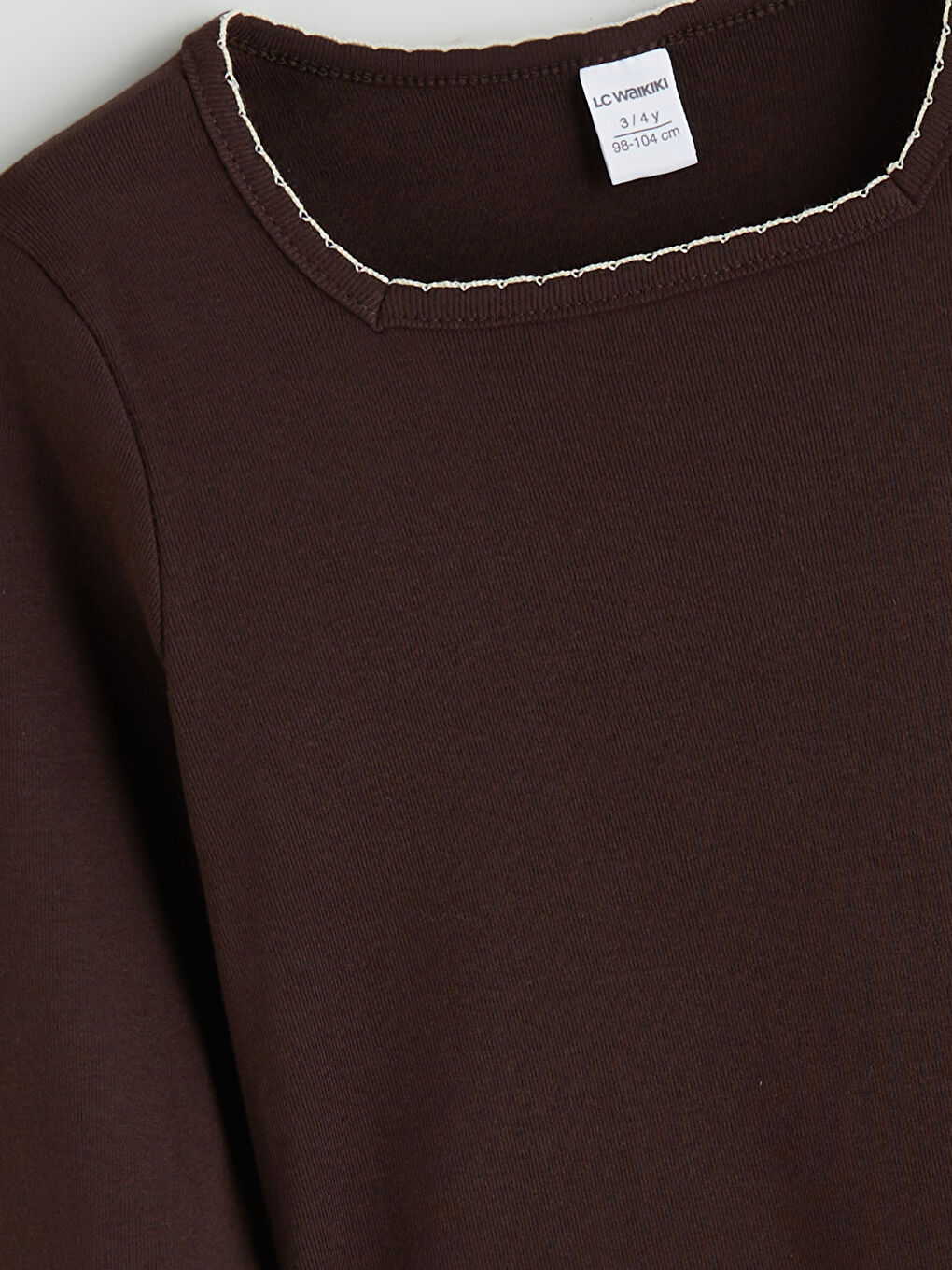 Kahverengi Bisiklet Yaka Kız Çocuk Bluz-1