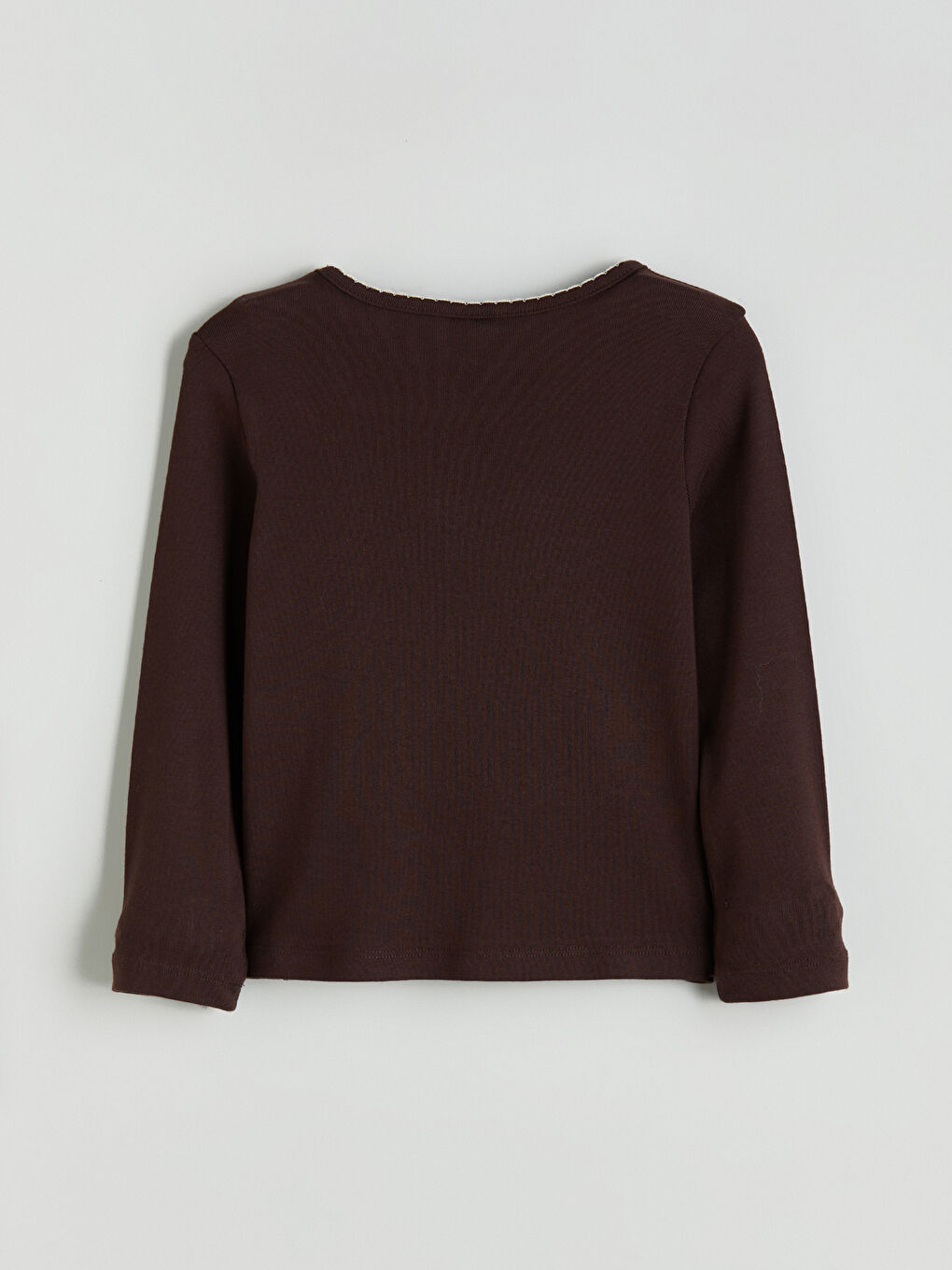 Kahverengi Bisiklet Yaka Kız Çocuk Bluz-2