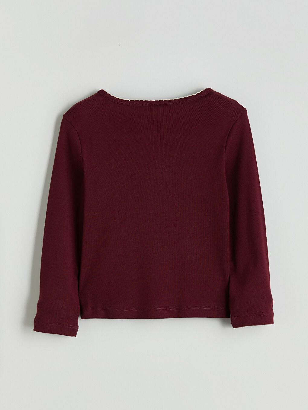 Bordo Bisiklet Yaka Kız Çocuk Bluz-2