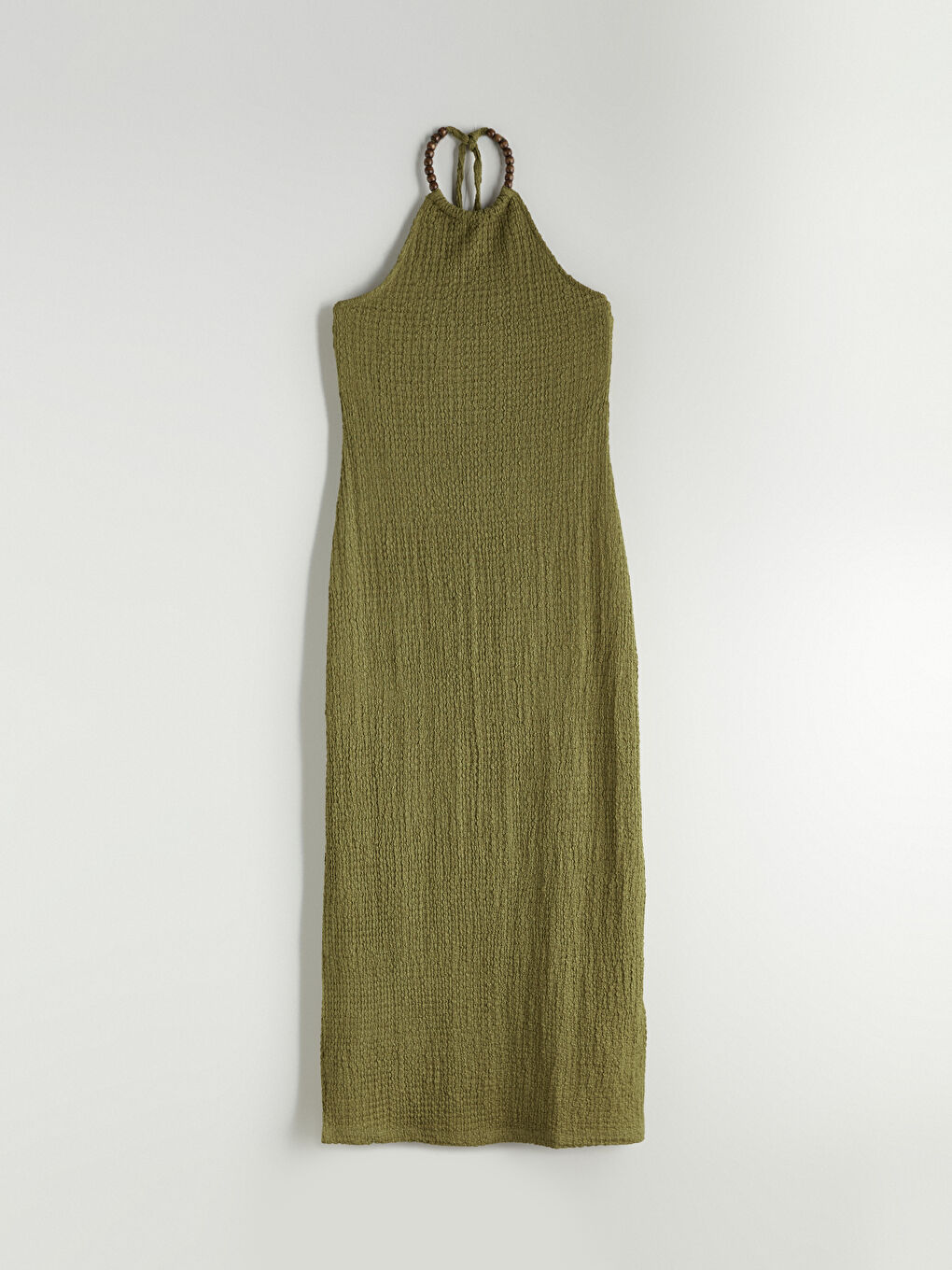 Halter Neck Textured Dress-4