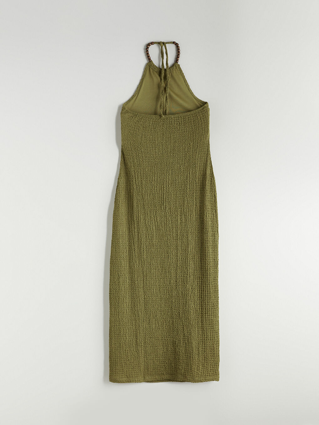 Halter Neck Textured Dress-5