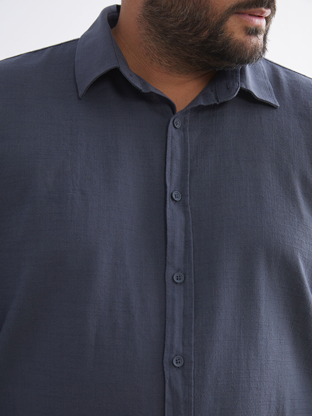 Regular Fit Long Sleeve Linen-Look Men's Shirt-2