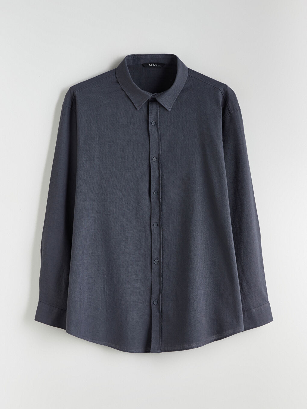 Regular Fit Long Sleeve Linen-Look Men's Shirt-4