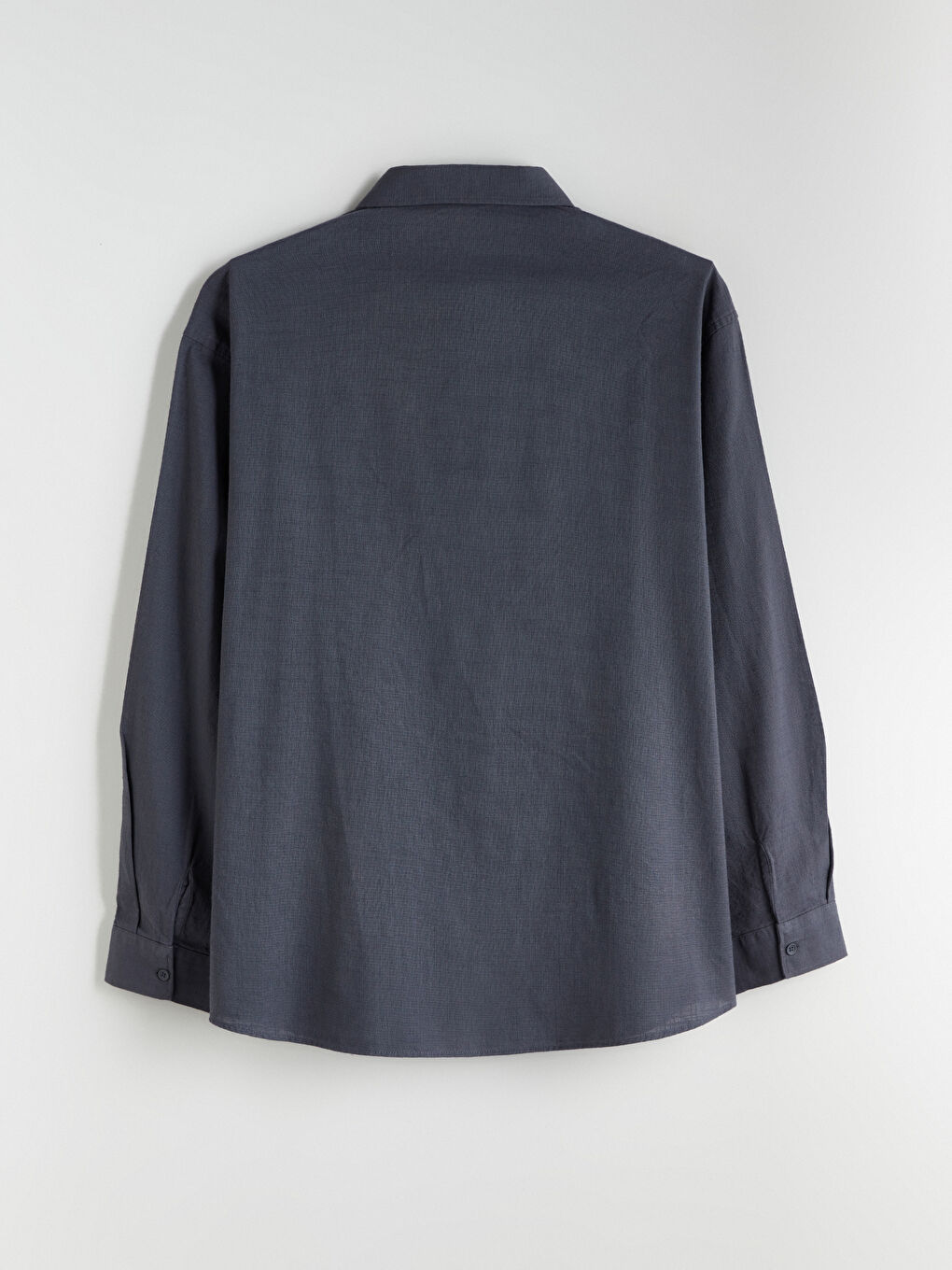 Regular Fit Long Sleeve Linen-Look Men's Shirt-5