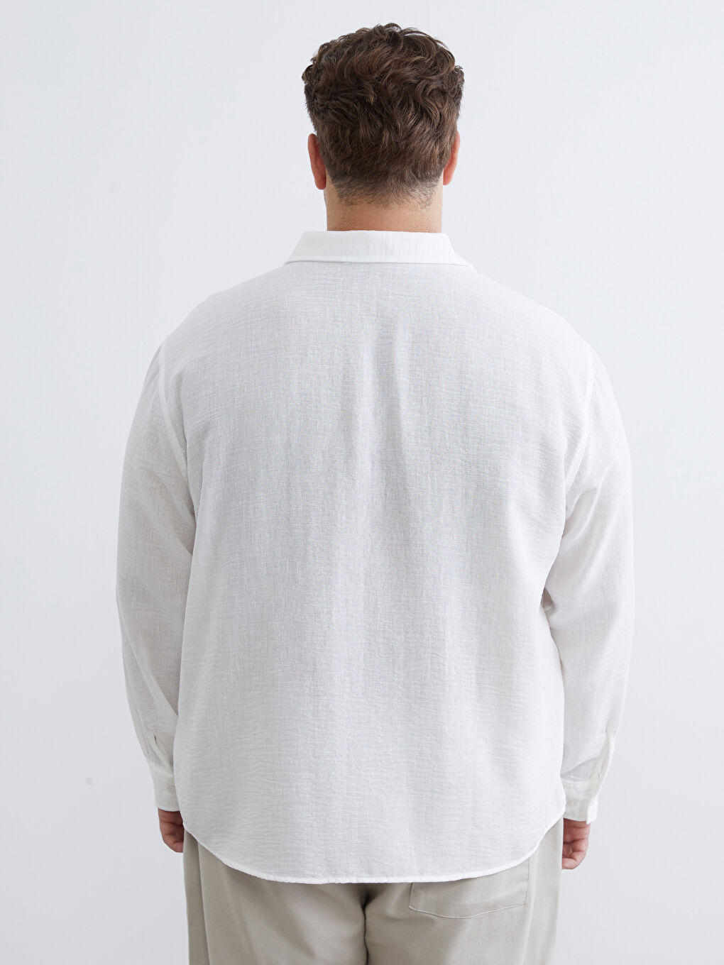 Plus Size Basic Men's Shirt-7