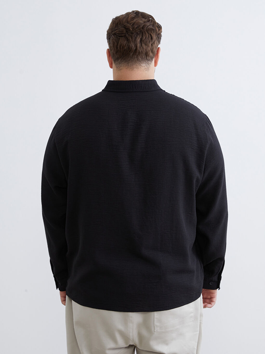 Plus Size Basic Men's Shirt-7