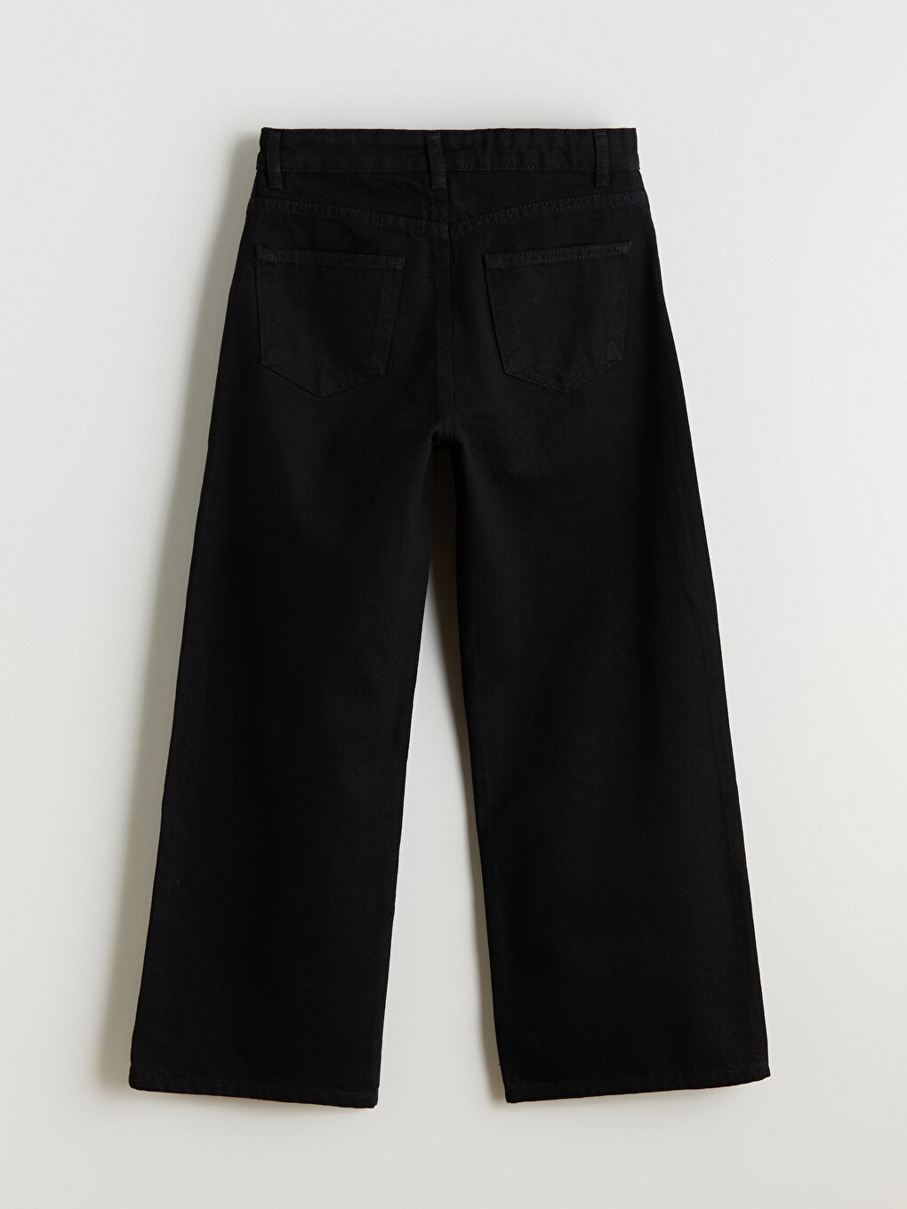 Siyah Wideleg Taşlı Kız Çocuk Jean Pantolon-3