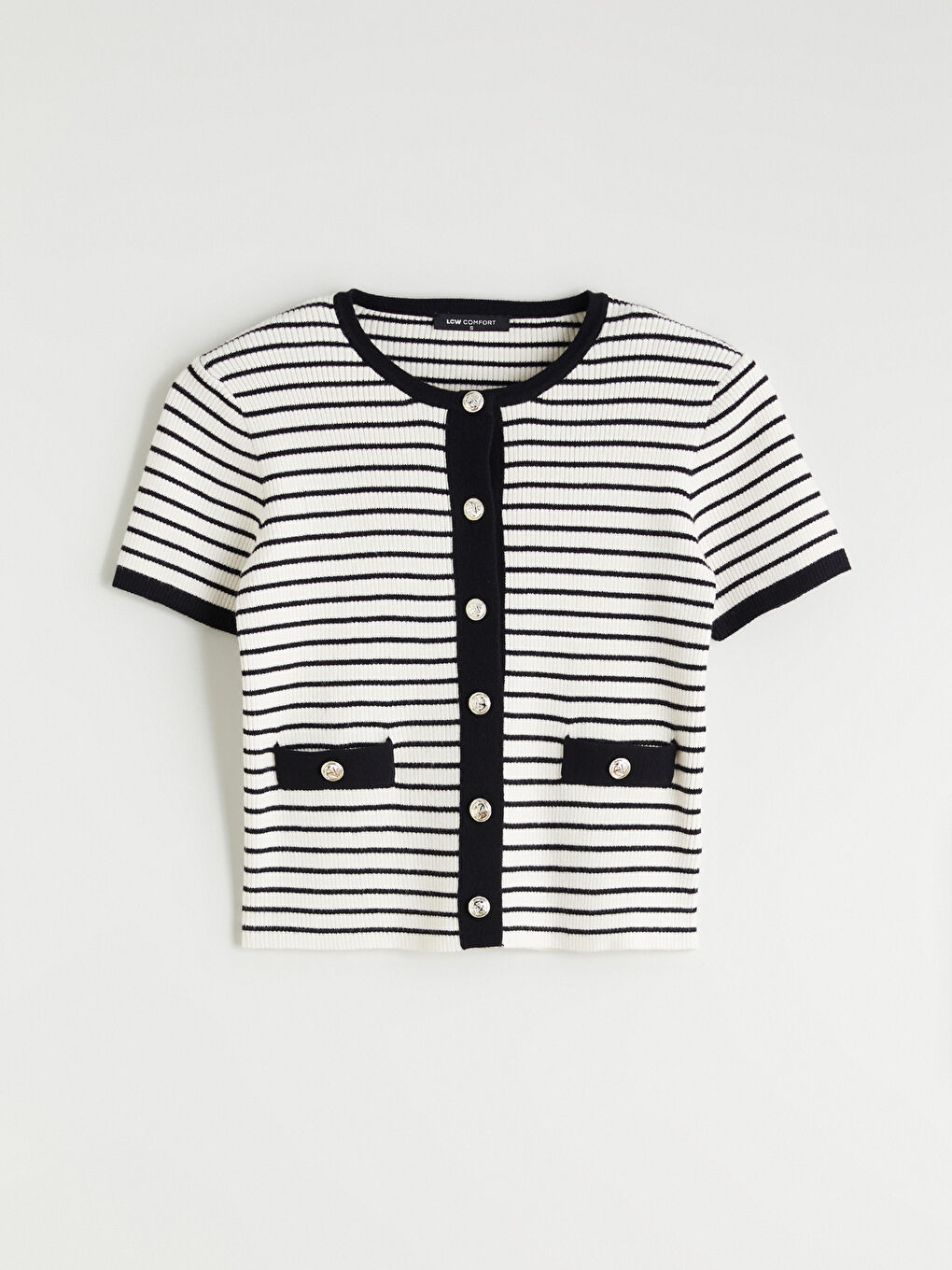 کاردیگان تریکۆ خەتخەت یه‌خه‌ خڕ بۆ ژنان-4