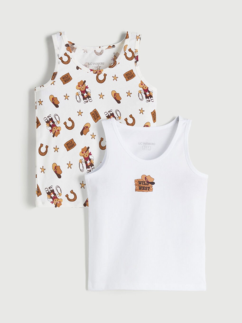 Crew Neck Boys' Vest 2 Pack