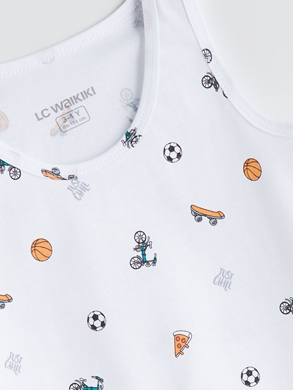 Beyaz Bisiklet Yaka Erkek Çocuk Atlet-1