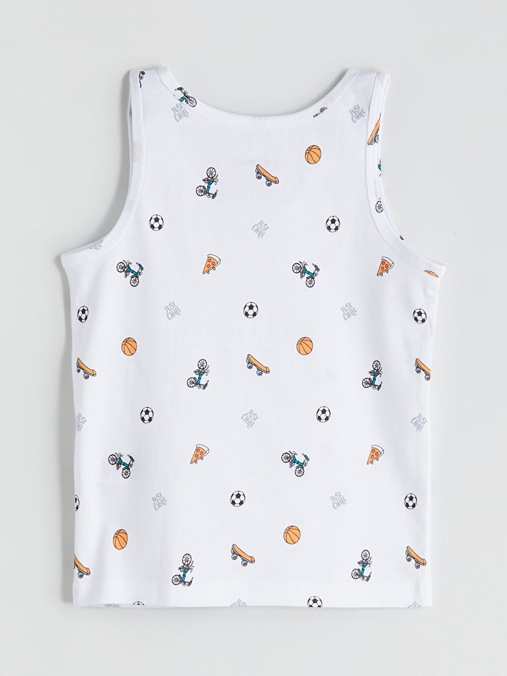 Beyaz Bisiklet Yaka Erkek Çocuk Atlet-2