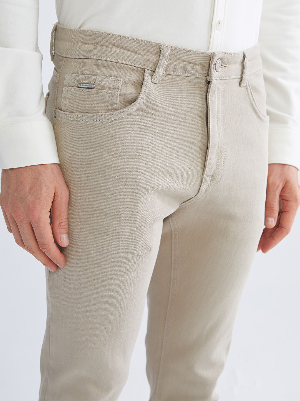 Bej 750 Slim Fit Erkek Jean Pantolon-2